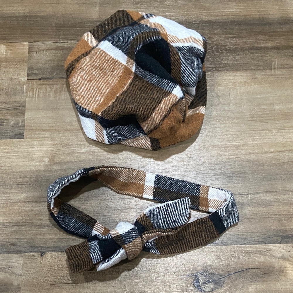 $1 - Plaid Headband and Hat Set